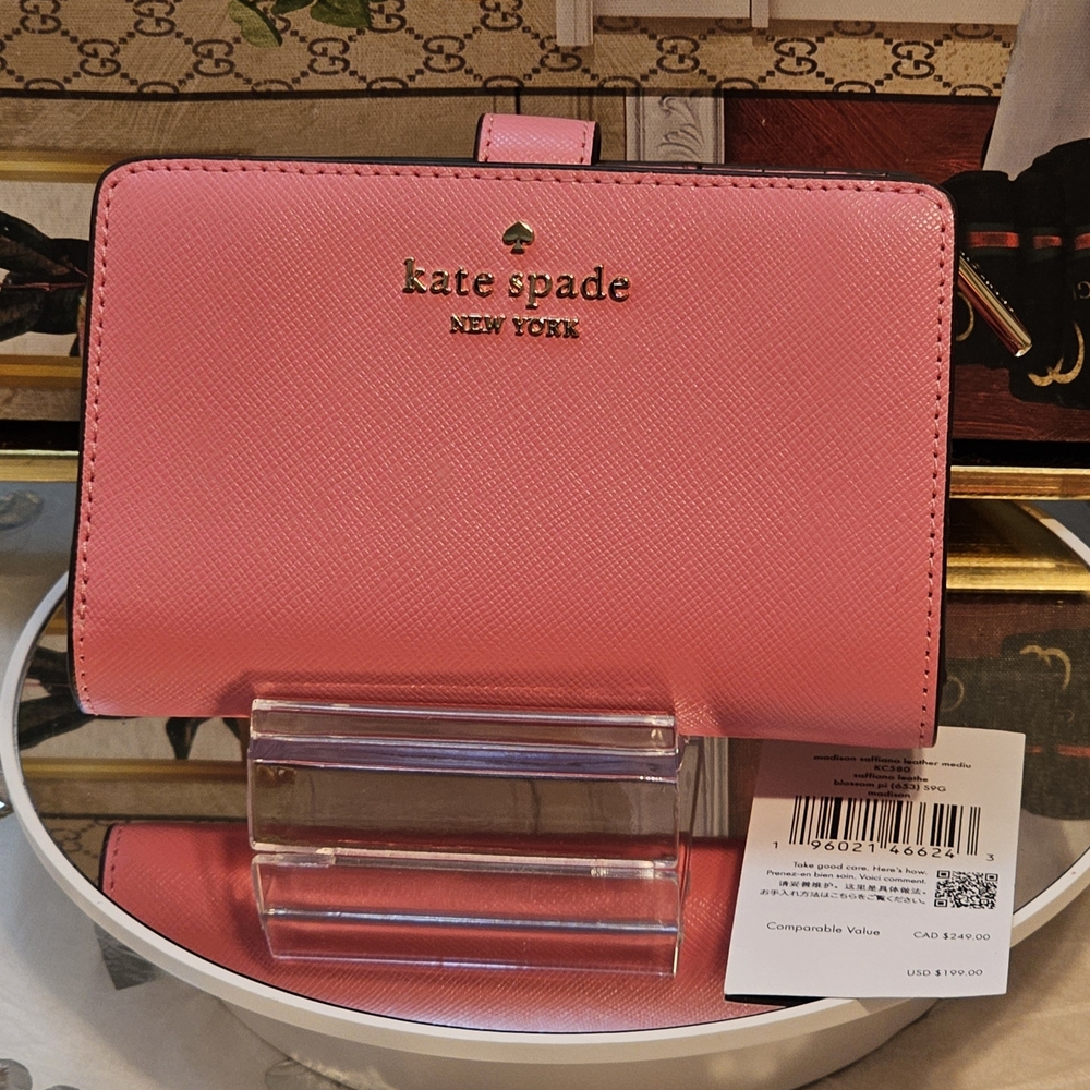 Kate Spade Pink Madison Saffiano Leather  Wallet